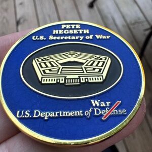 US Department of War Pentagon Challenge Coin totally collectible item!
